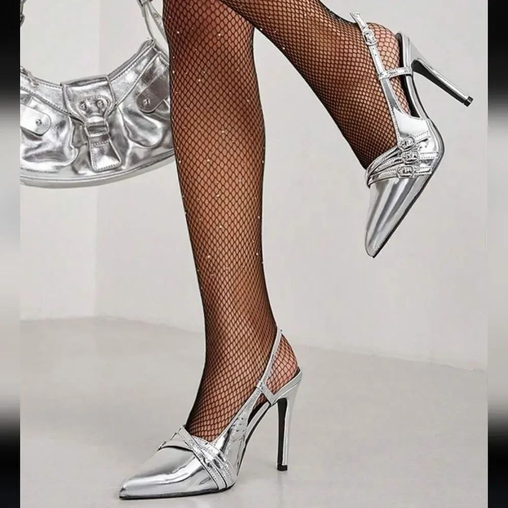 BRAND NEW MADDEN GIRL POINTED TOE BACKLESS HIGH HEELS, VERSATILE THIN HE…